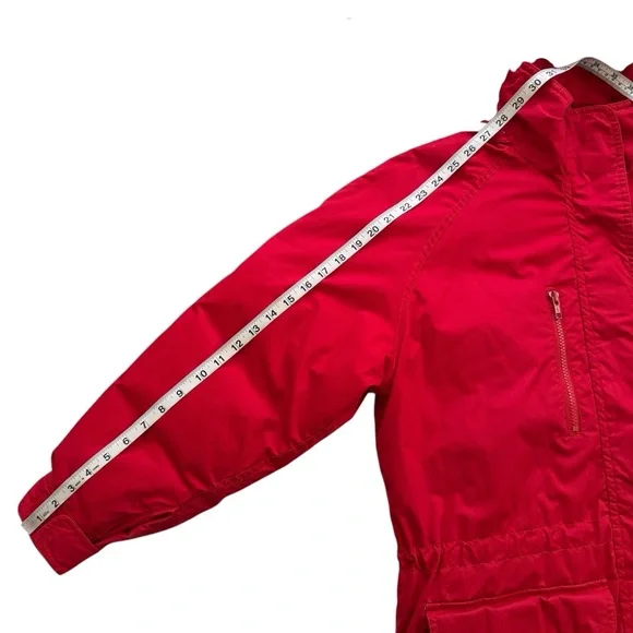Vintage 90s Eddie Bauer Goose Down Red Snow Insulated Heavy Hooded Jacket Medium - Picture 13 of 15